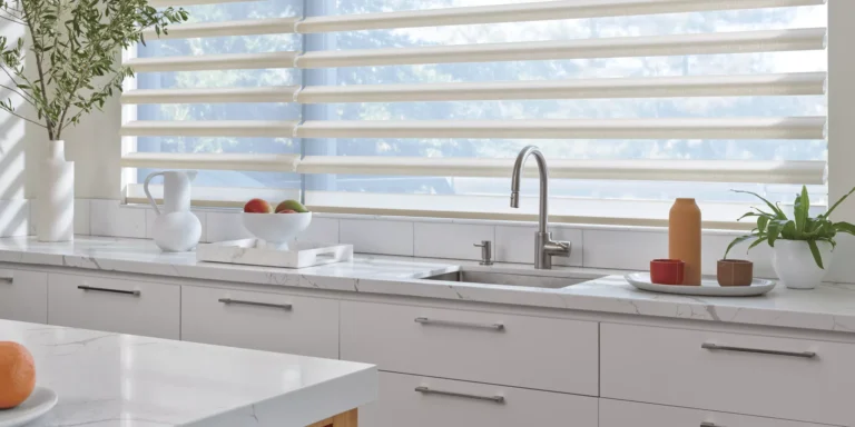 Stria™ Crisp Lines Fabric in Sand Shimmer